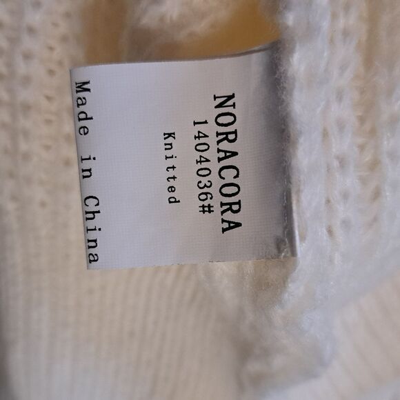 Noracoara Contrast Guipure Lace Drop Shoulder Sweater Biege Size XXL NWT - Picture 6 of 13